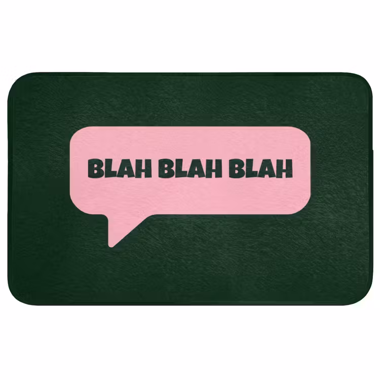 Tekstwolk - BLAH BLAH BLAH - Roze Badmat middel -3d