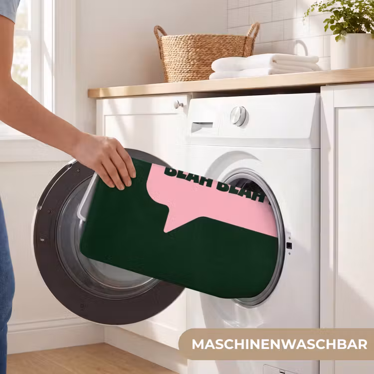 Tekstwolk - BLAH BLAH BLAH - Roze Badmat middel -USP_WasbaarDE