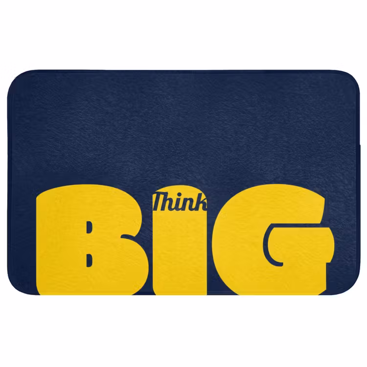 Think big - Blauw - Geel Badmat middel -3d