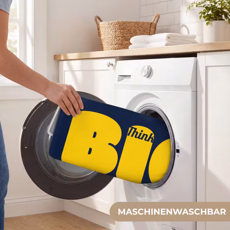 Think big - Blauw - Geel Badmat middel -USP_WasbaarDE