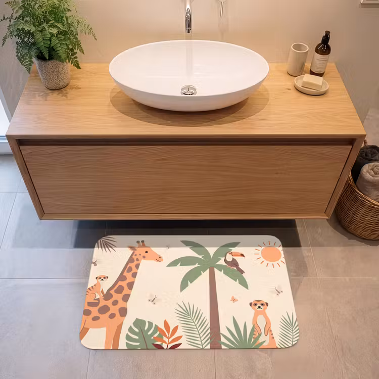 Dieren - Tropisch - Safari - Kleurrijk Badmat middel -sfeer1