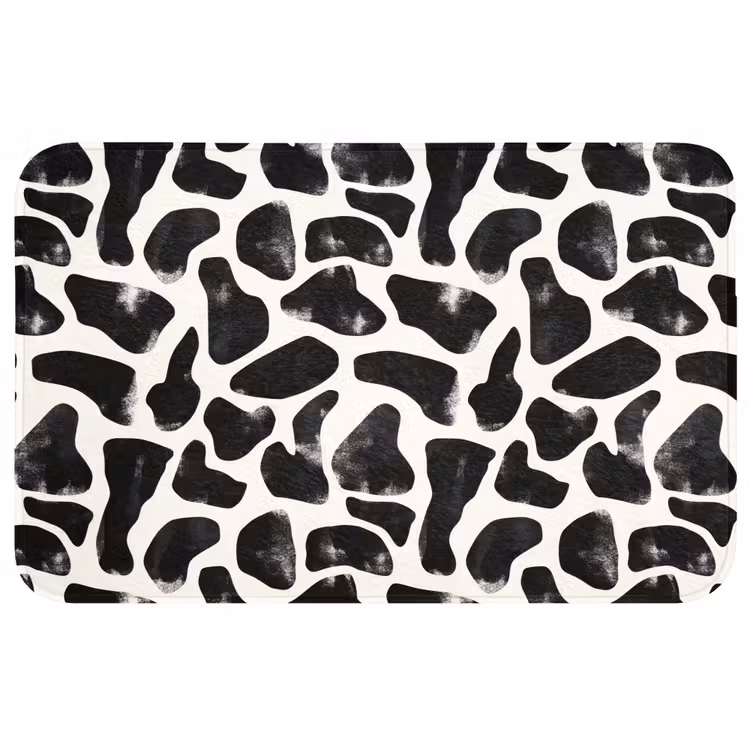 Dierenpatroon - Vlekken - Zwart - Wit Badmat middel 997 -3d