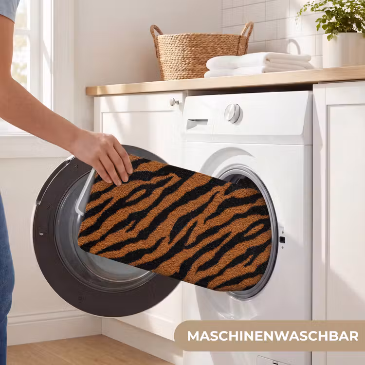Tijger - Vacht - Zwart Badmat middel 997 -USP_WasbaarDE