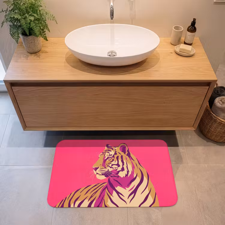 Tijger - Modern - Neon Badmat middel -sfeer1