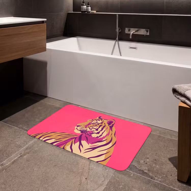Tijger - Modern - Neon Badmat middel -sfeer3