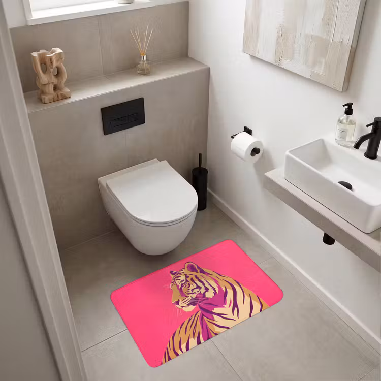 Tijger - Modern - Neon Badmat middel -sfeer4