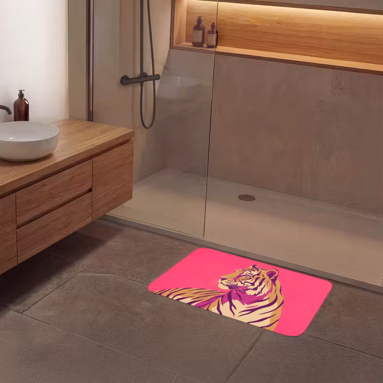 Tijger - Modern - Neon Badmat middel -sfeer2