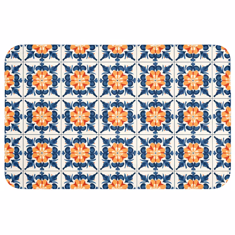 Traditioneel - Tegel - Oranje Badmat middel 997 -3d