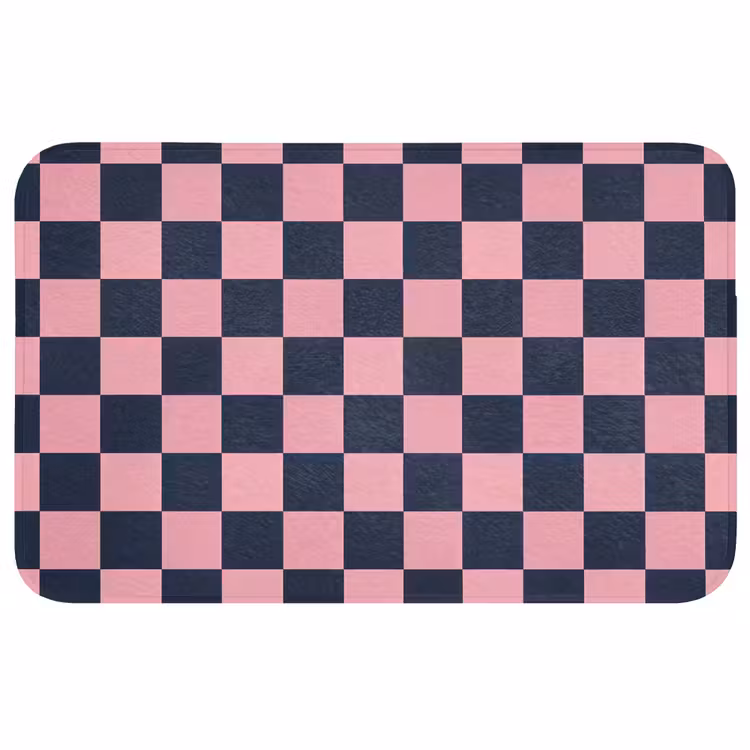 Traditioneel - Patroon - Blauw - Roze Badmat middel 997 -3d