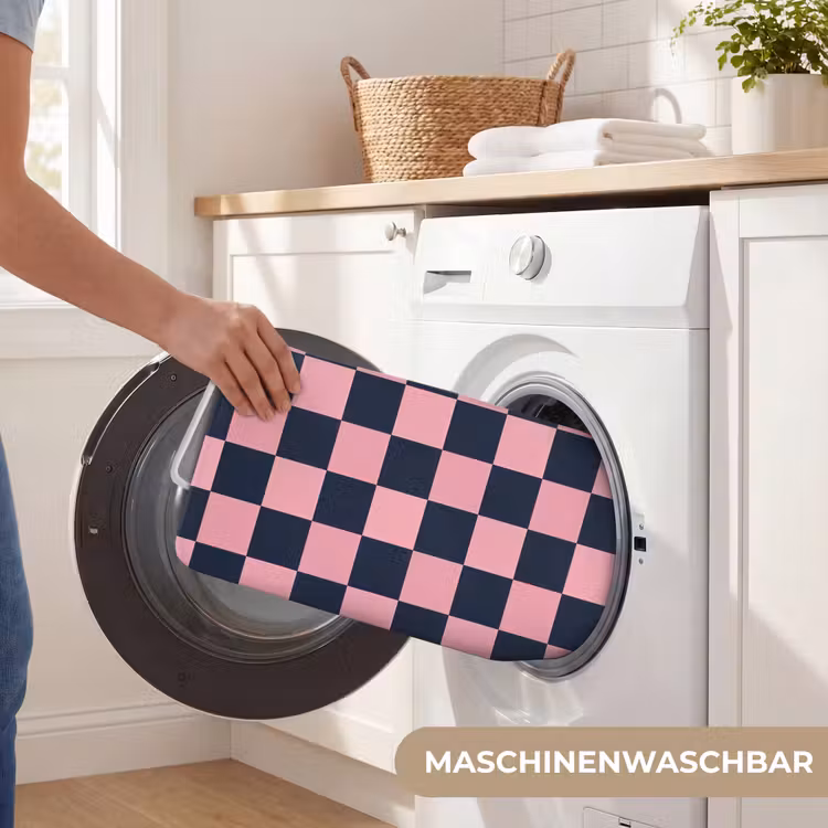 Traditioneel - Patroon - Blauw - Roze Badmat middel 997 -USP_WasbaarDE
