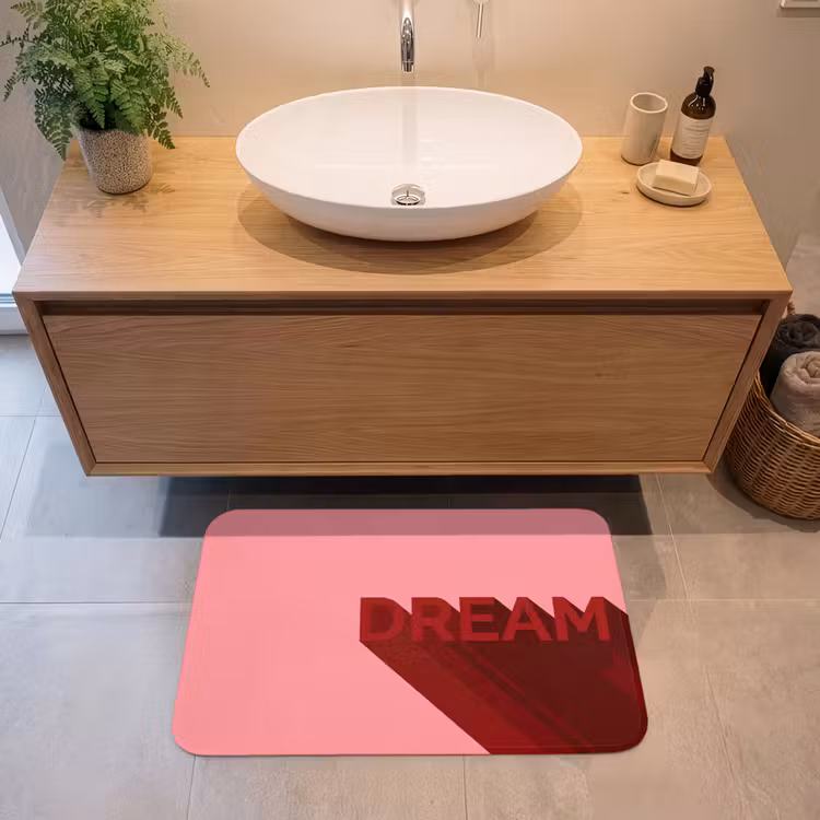 Dream - 3D - Rood - Roze Badmat middel -sfeer1