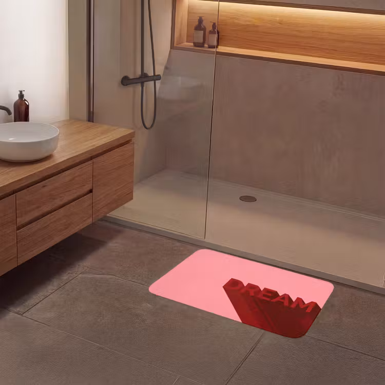 Dream - 3D - Rood - Roze Badmat middel -sfeer2