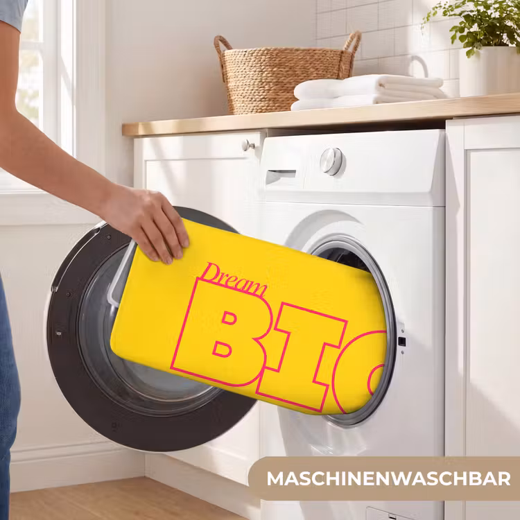 Dream big - Geel - Grafisch Badmat middel -USP_WasbaarDE