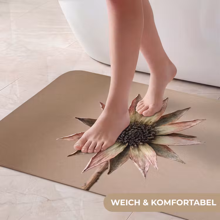 Droogbloem - Protea - Vintage - Beige - Rustiek Badmat middel -USP_ZachtDE