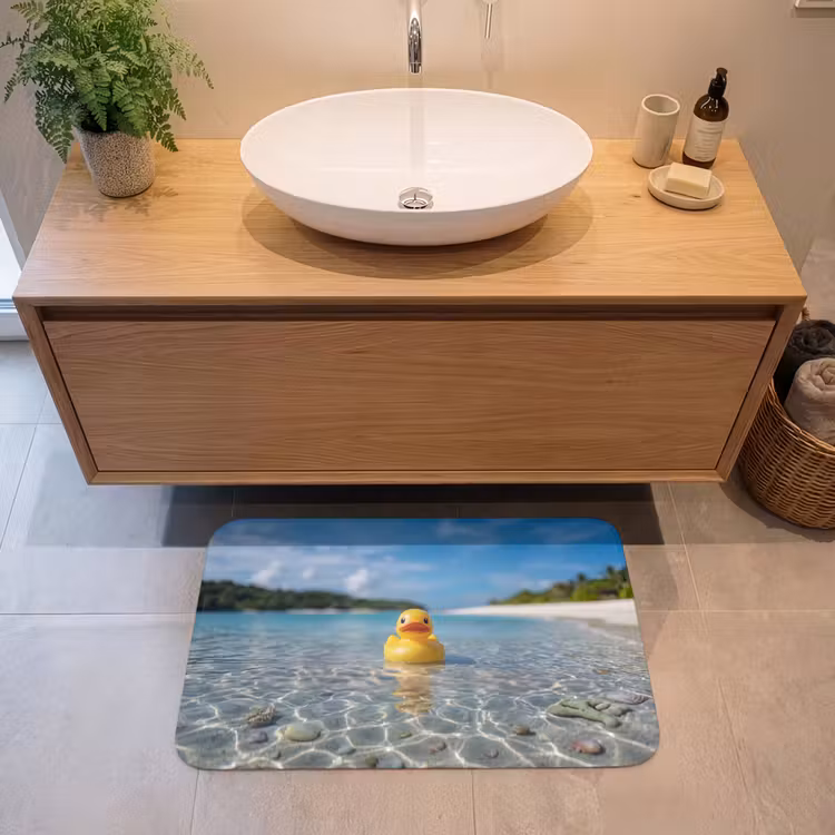 Tropisch - Badeend - geel Badmat middel -sfeer1