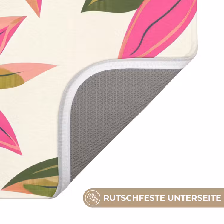 Tropisch - Bloem - Roze Badmat middel 997 -USP_AntislipDE