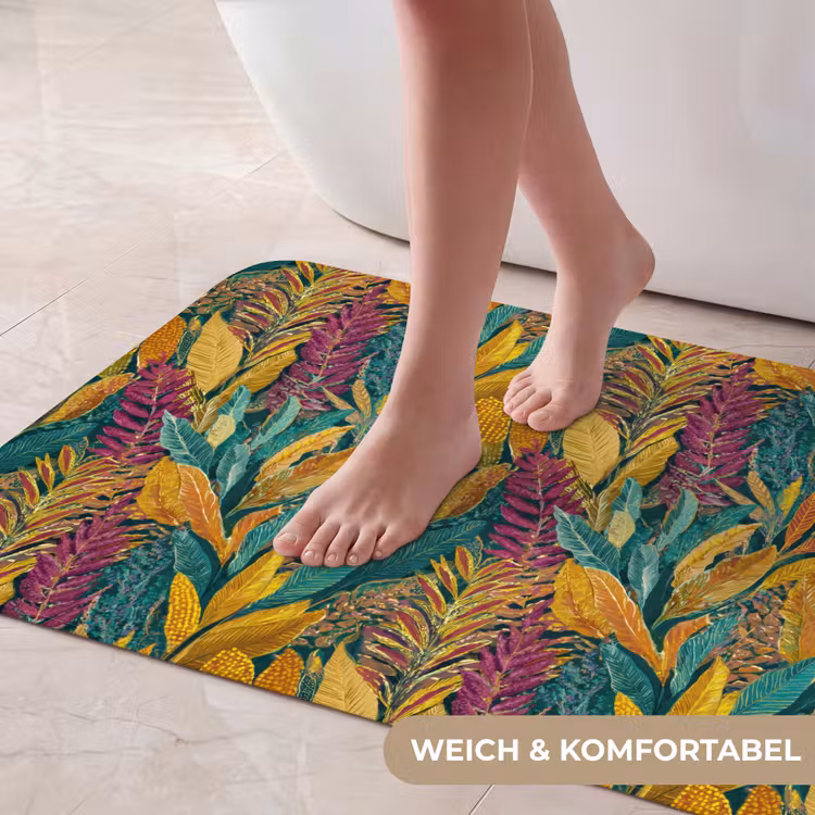 Tropische - Botanisch - Patroon - Kleurrijk - Exotisch Badmat middel 997 -USP_ZachtDE