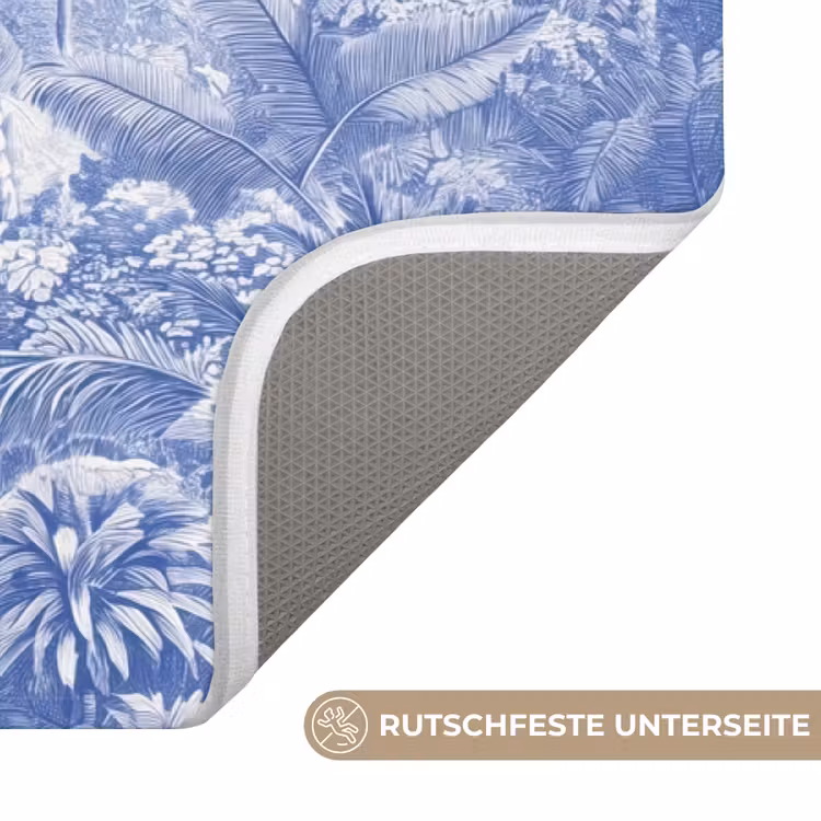 Tropisch - Jungle - Blauw Badmat middel -USP_AntislipDE