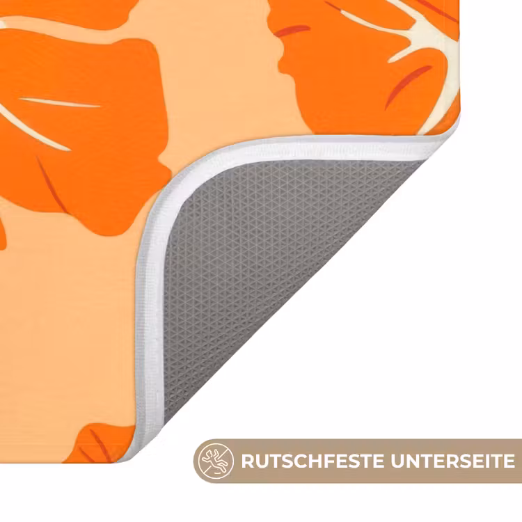 Tropisch - Hibiscus - Oranje Badmat middel 997 -USP_AntislipDE