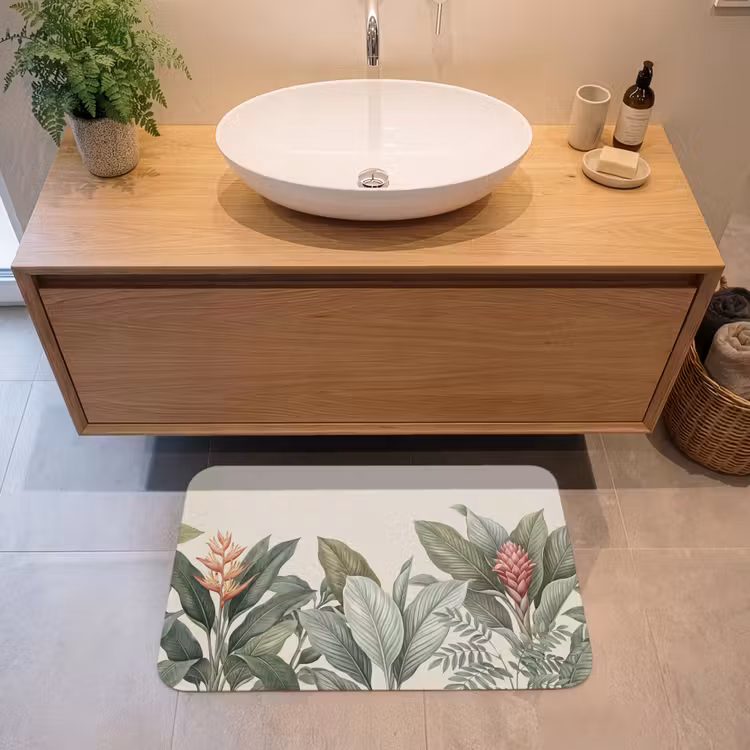 Tropisch - Planten - Modern - Groen Badmat middel -sfeer1