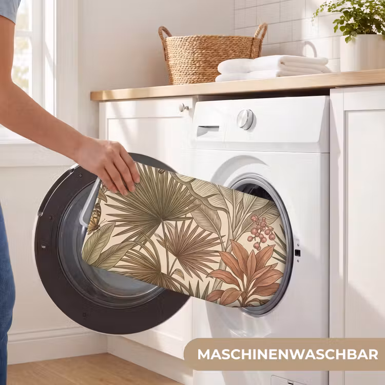 Tropisch - Vogels - Beige Badmat middel -USP_WasbaarDE
