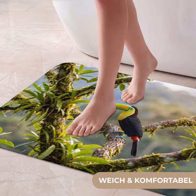 Toekan - Jungle - Natuur - Kleurrijk Badmat middel -USP_ZachtDE