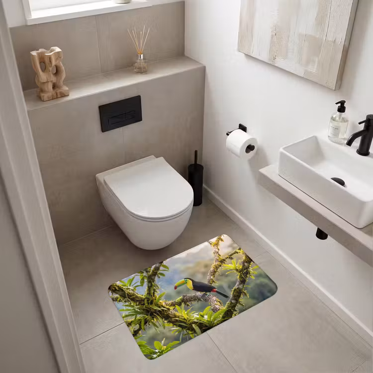 Toekan - Jungle - Natuur - Kleurrijk Badmat middel -sfeer4