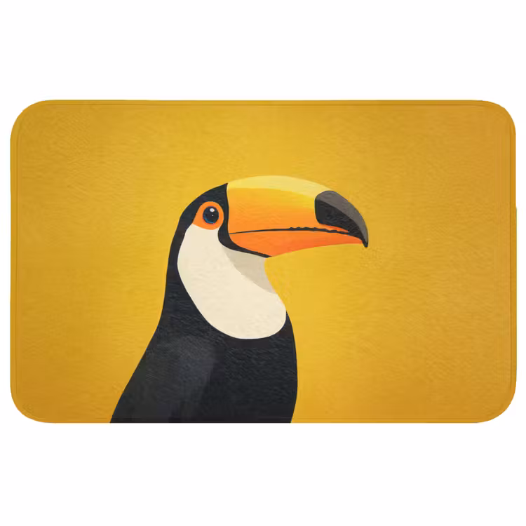 Toekan - Minimalistisch - Snavel - Oranje Badmat middel -3d