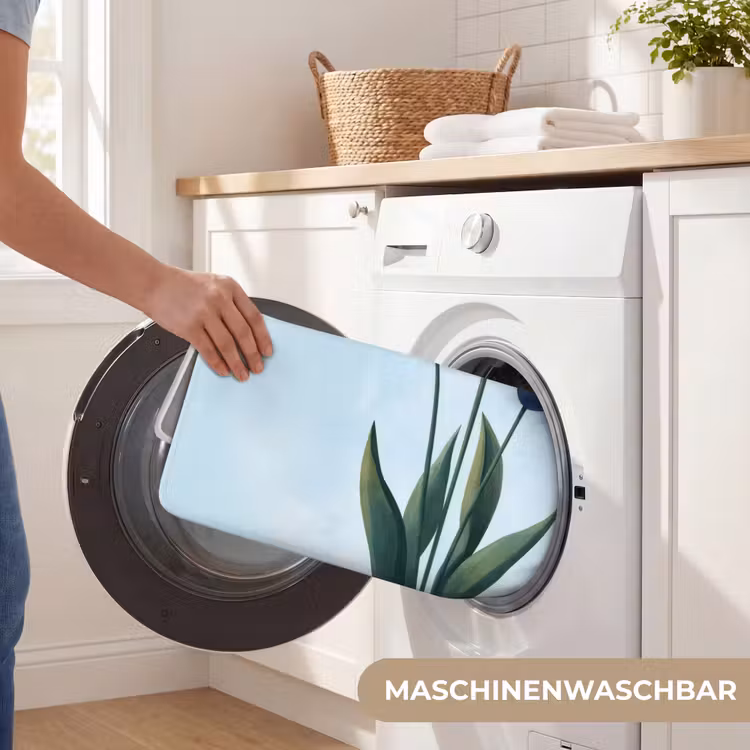 Tulpen - Blauw - Bladeren Badmat middel -USP_WasbaarDE