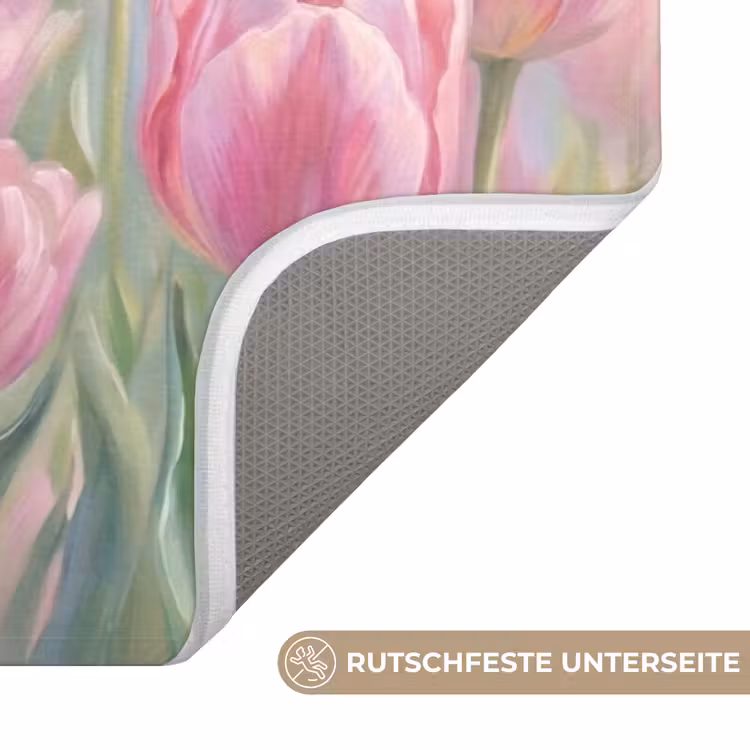 Tulpen - Veld - Lente - Roze Badmat middel -USP_AntislipDE