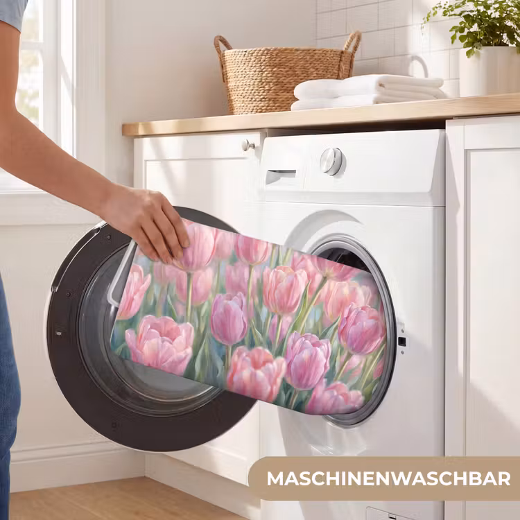Tulpen - Veld - Lente - Roze Badmat middel -USP_WasbaarDE