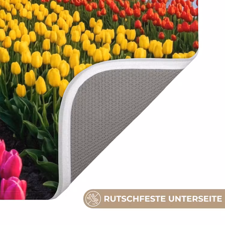 Tulpen - Holland - Molen - Kleurrijk Badmat middel -USP_AntislipDE