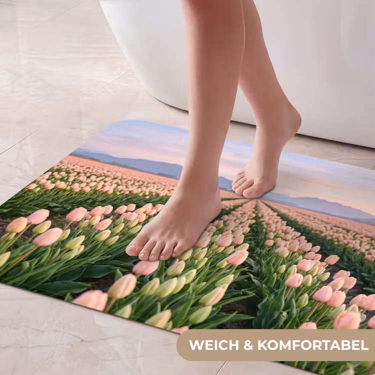 Tulpen - Landschap - Roze Badmat middel -USP_ZachtDE
