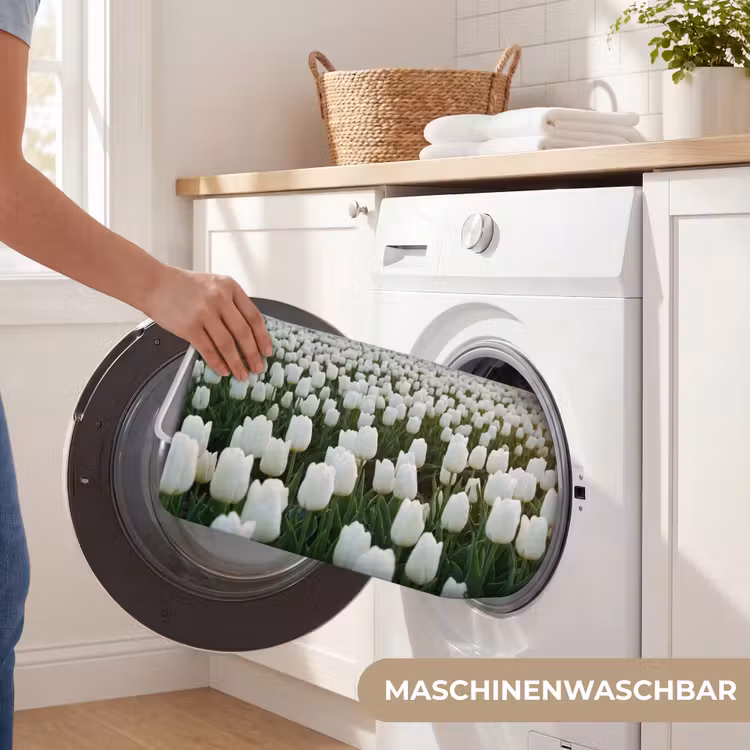 Tulpen - Landschap - Wit Badmat middel -USP_WasbaarDE