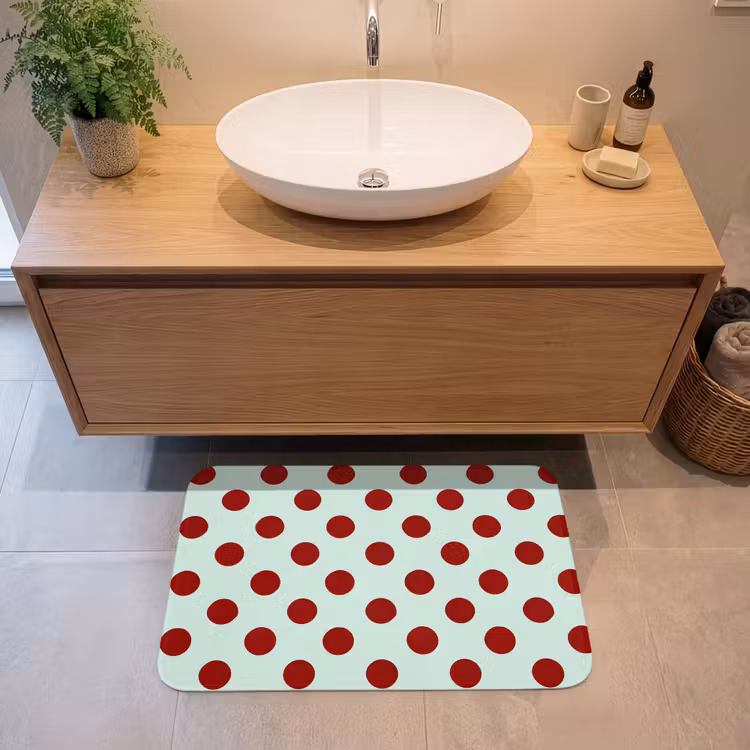 Polka - Dots - Rood Badmat middel 997 -sfeer1