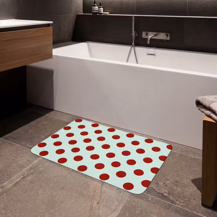 Polka - Dots - Rood Badmat middel 997 -sfeer3