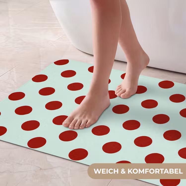 Polka - Dots - Rood Badmat middel 997 -USP_ZachtDE