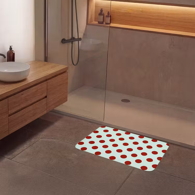 Polka - Dots - Rood Badmat middel 997 -sfeer2