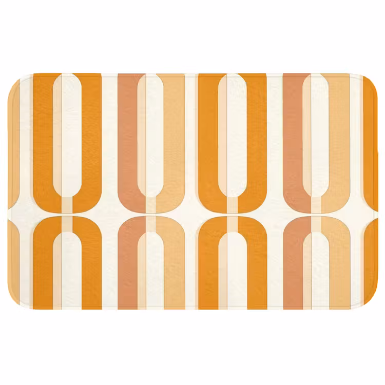 U-vorm - Retro - Oranje Badmat middel 997 -3d