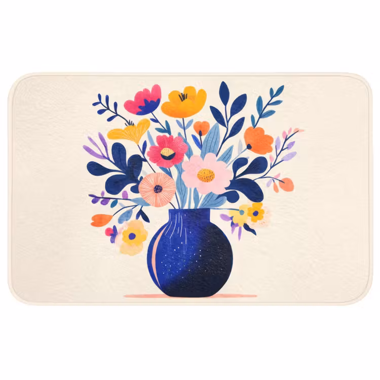 Vaas - Bloemen - Boeket Badmat middel -3d