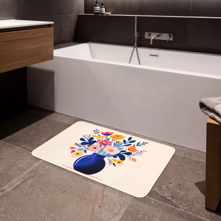 Vaas - Bloemen - Boeket Badmat middel -sfeer3