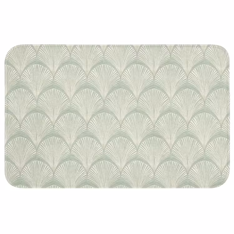 Waaiers - Patroon - Groen Badmat middel 997 -3d