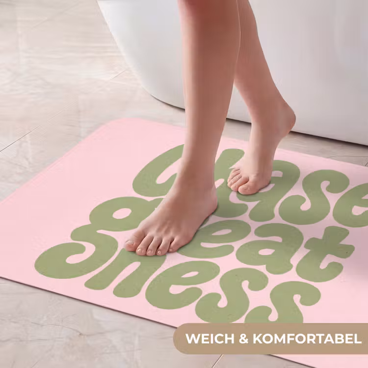 Chase greatness - Groen - Roze - Retro Badmat middel -USP_ZachtDE