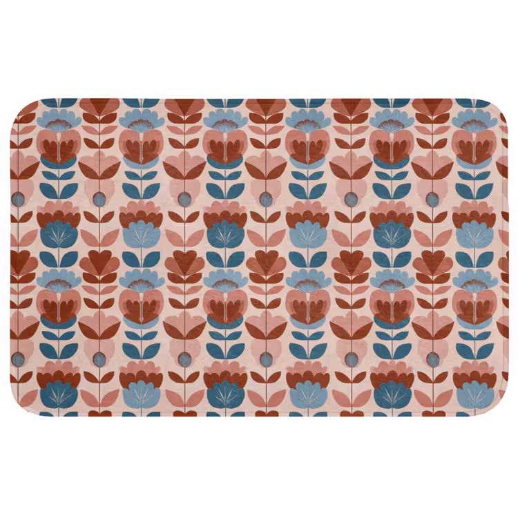 Vintage - Motief - Kleurrijk Badmat middel 997 -3d