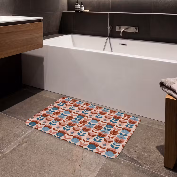 Vintage - Motief - Kleurrijk Badmat middel 997 -sfeer3