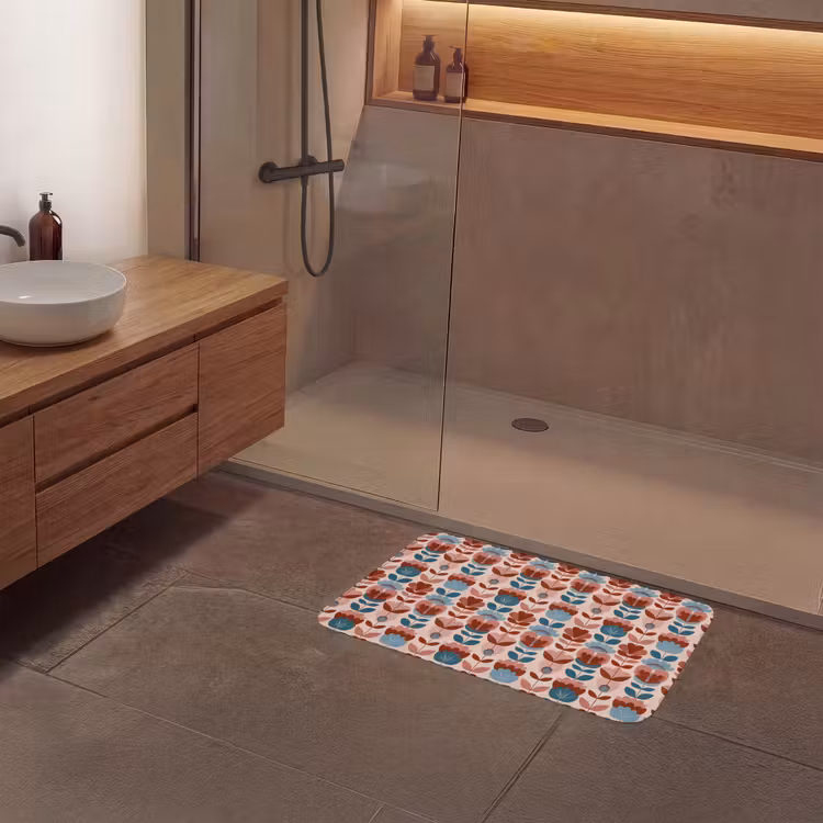 Vintage - Motief - Kleurrijk Badmat middel 997 -sfeer2