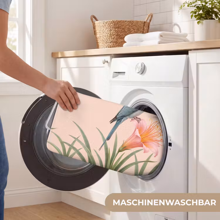 Vogel - Bloem - Natuur - Roze Badmat middel -USP_WasbaarDE