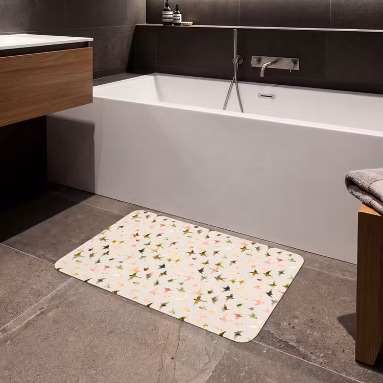 Vogels - Vliegen - Kleurrijk Badmat middel 997 -sfeer3