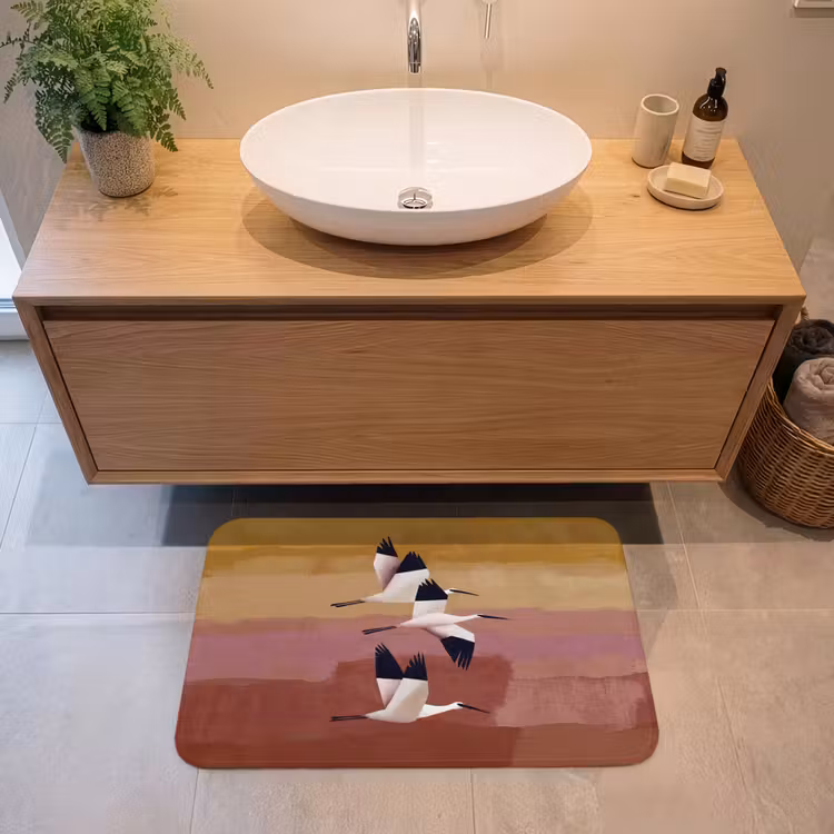 Vogels - Snavel - Abstract Badmat middel -sfeer1