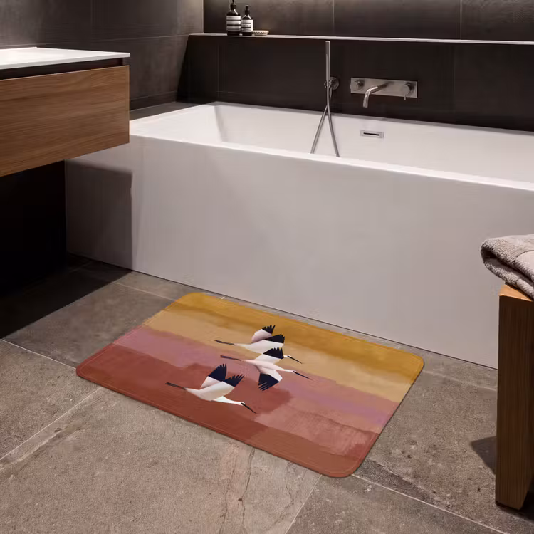 Vogels - Snavel - Abstract Badmat middel -sfeer3